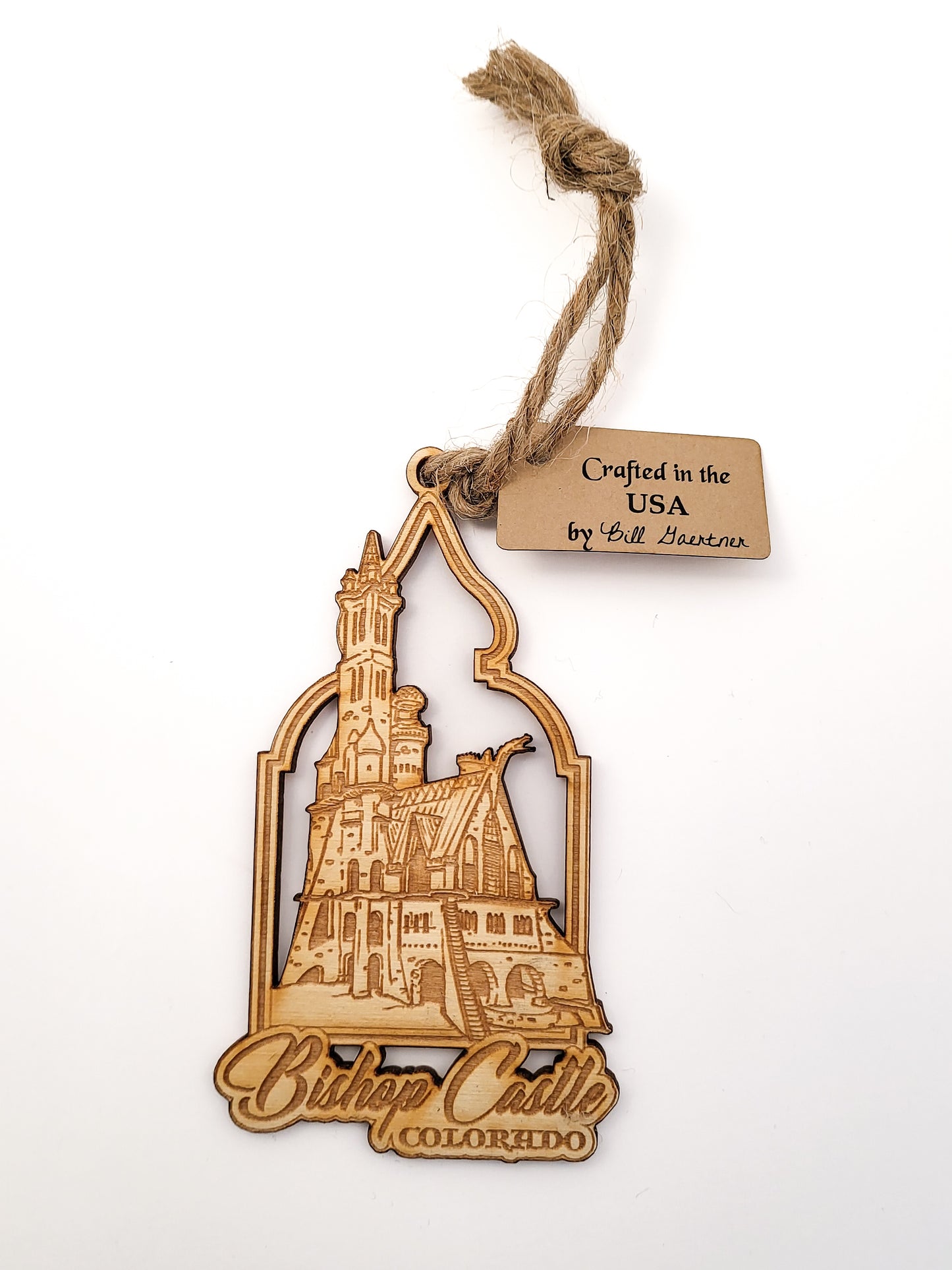 Bishop Castle Wooden Ornament