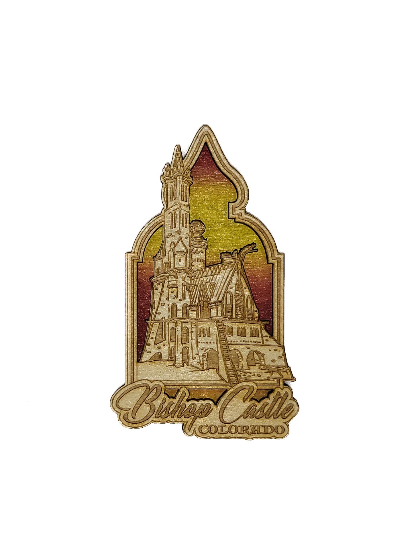 Bishop Castle Wooden Magnet